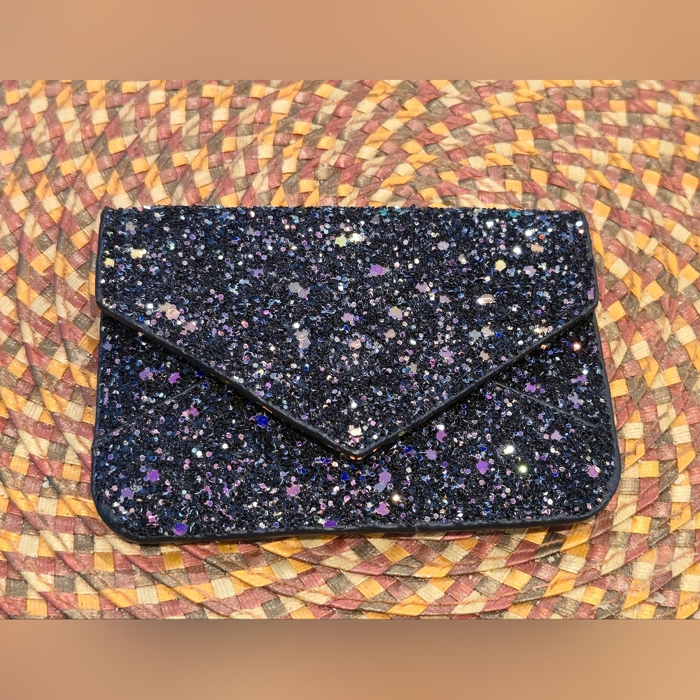 Glittery Black Envelope Card Case